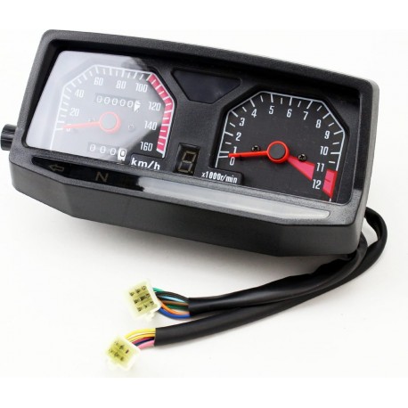 Спідометр ZS-125J (тахометр електронний), чорний, 2 фішки Viper