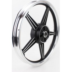 Диск колёсный задний литой 18x1,85 ZS-200 (под раздельные резинки) "звезда", чёрный (ось 15мм) Китай