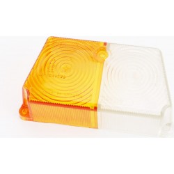 Скло ліхтаря коляски переднє, біло-жовте Україна (341430)