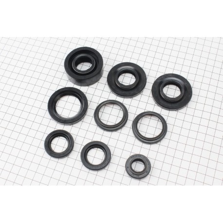 Сальники к-кт 9шт (17x30x7/10/ 23x36,5x6-2шт/ 25x52x7/10-2шт/ 25x52x19,5/ 34x43,4x5/8-2шт/ 36x52x8) Планета TMMP