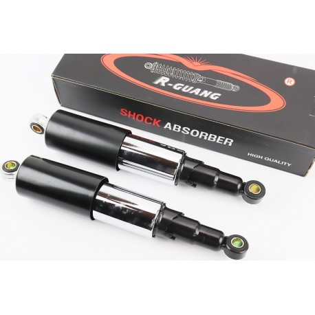Амортизатор задний 320мм, D-60мм (втулка 12мм/втулка 12мм) закрытый регулир., чёрный к-кт 2шт R-GUANG