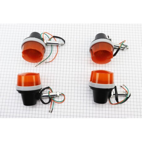 Поворотник з кронштейном, колір обідка-"СІРИЙ" 4шт (можливі потертості, cколи, див. фото) Китай