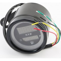 Тахометр в сборе универсальный "чёрный" цифровой, круглый 62мм Китай