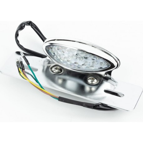 Ліхтар задній "овальний" LED з кронштейном кріплення номерного знаку, хром Китай