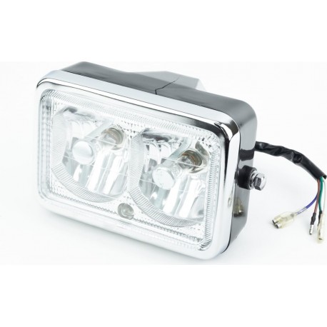 УЦЕНКА Viper-125-150J Фара передняя в сборе двойная 180x120мм без фішки (лопнул пластик корпуса сверху, см фото) Китай