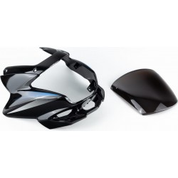 Пластик-обтекатель фары+ветровик, чёрный с наклейками Китай