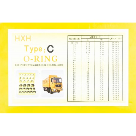 Набор манжетов 366шт разных размеров в пластиковом боксе Китай