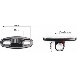 Крепление зеркал к пластику под два болта, к-кт 2шт, чёрный Китай