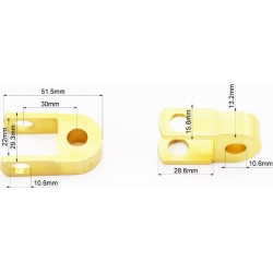 Подовжувач заднього амортизатора 30мм к-кт 2шт+болти+гайки, золотистий Китай