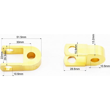 Удлинитель заднего амортизатора 30мм к-кт 2шт+болты+гайки, золотистый Китай