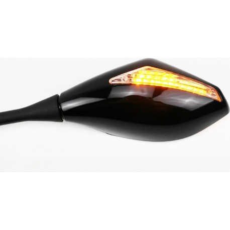 Дзеркала з поворотниками "ромб" під два болта к-кт, чорний (довга ніжка) Китай (337626)