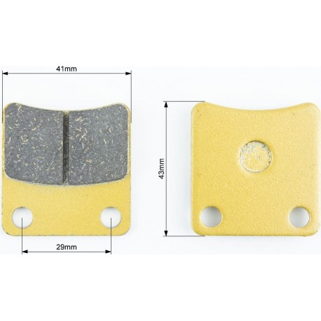 Гальмівні колодки (дискові) Honda DI050/Tact 50/ DAELIM GZ50/ SYM- Orbit 50/ KYMCO- MXU 400 к-кт 2шт, жовті YONGLI
