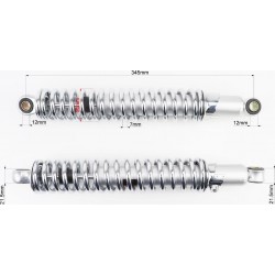 Амортизатор задний 345мм, D-50мм (втулка 12мм / втулка 12мм) регулир., хром к-кт 2шт NAIDITE