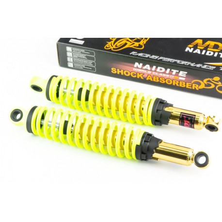 Амортизатор задний JH/CB/CG-345мм*d60мм (под втулки) регулир., лимонный к-кт 2шт NAIDITE