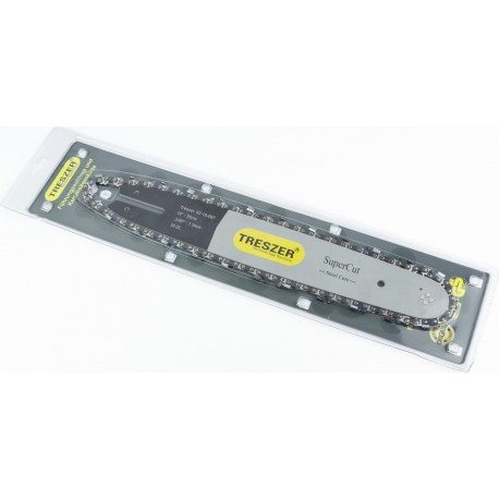 Шина 14"-1,3мм 3/8" 50зв L-39см + ланцюг 3/8"-1,3мм, 50зв. квад. зуб, на блістері TRESZER