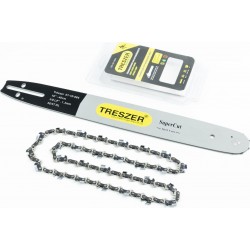 Шина 16"-1,3мм 3/8" 56зв L-45см + ланцюг 3/8"-1,3мм, 56зв. квад. зуб, на блістері TRESZER
