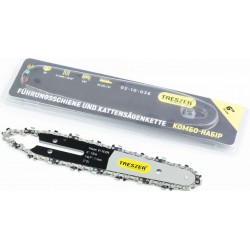 Шина 6"-1,1мм 1/4" 37зв L-15см (підходить на акумуляторну міні-пилу) + ланцюг 1/4"-1,1мм, 37зв. квад. зуб, на блістері TRESZER