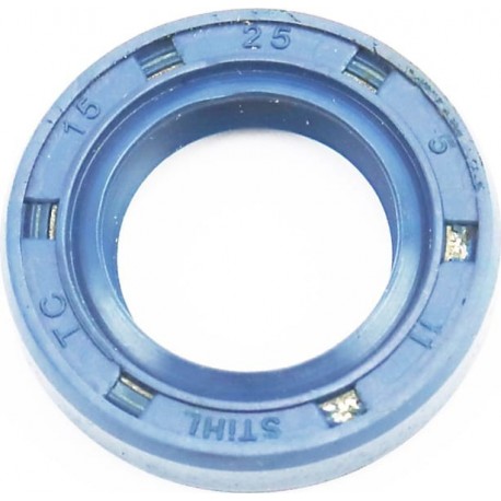 Сальник (15x25x5) MS-170/171/180/181/190/191/210/211/211C/230/231/250/270/271/280/291-лів. або прав, синій, напис "Штіль" Китай