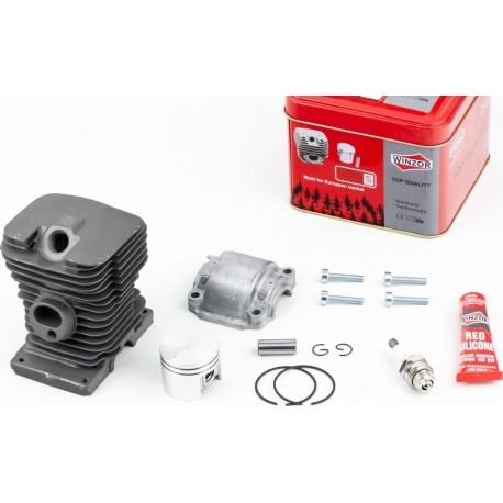 Циліндр, к-кт (цпг) MS-180 38мм (палець 10мм), чорний + піддон + свічка + герметик, металева коробка WINZOR