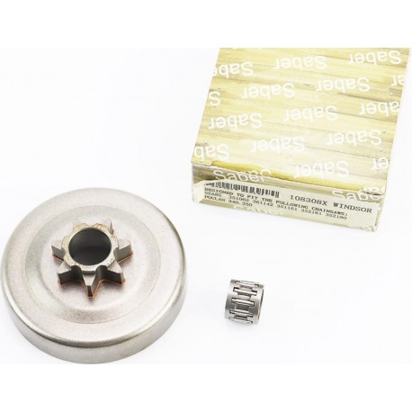 Тарілка зчеплення "зірка" 325-7 Husqvarna-340/345/350/351/353/357/359/445/450/560 + підшипник SABER