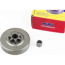 Тарелка сцепления "звезда" 3/8-7 Husqvarna-365/371/372, JONSERED-CS2165/2171/2172 + подшипник HIKA