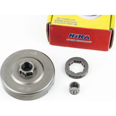 Тарелка сцепления + звезда 3/8-7 Husqvarna-365/371/372, JONSERED-CS2165/2171/2172 + подшипник HIKA