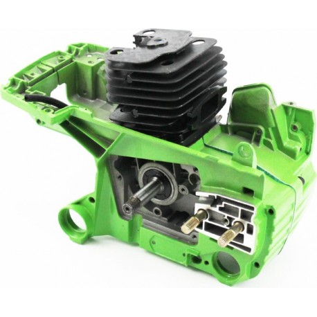 Блок двигателя в сборе 45cc 43мм, зелёный картер, чёрный цилиндр Китай