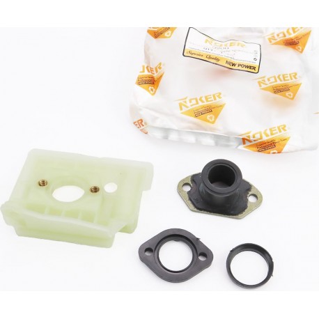 Патрубок карбюратора + переходник + пластина + кольцо, к-кт 4500/5200 NOKER