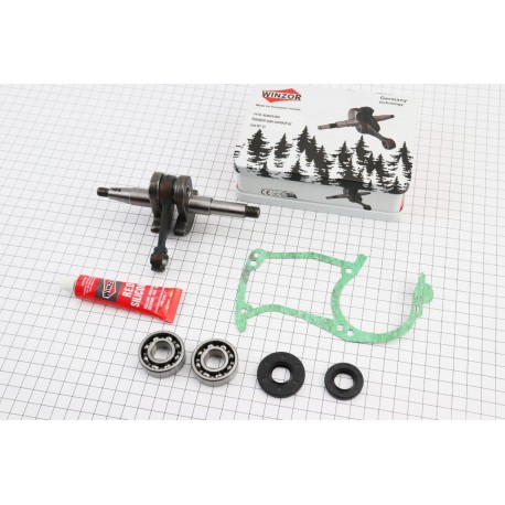 Колінвал 4500/5200, шатун жовтий + підшипники 6202-2шт + сальники (15x35x5 + 15x28x5) + прокладка + металева коробка WINZOR