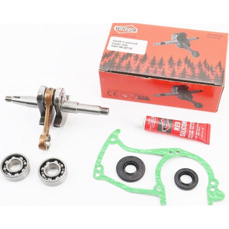 Коленвал 5800, шатун жёлтый + подшипники 6202-2шт + сальники (15x35x5 + 15x28x5) + прокладка + герметик WINZOR