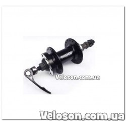 Quando Втулка Задняя, под диск, Круглый фланец, Алюмин. Черная, под 7-рик Трещотку, на 36 спиц.