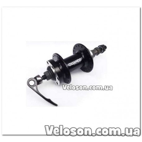 Quando Втулка Задняя, под диск, Круглый фланец, Алюмин. Черная, под 7-рик Трещотку, на 36 спиц.