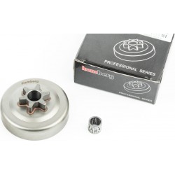 Тарелка сцепления "звезда" 3/8-6 + подшипник Partner-350/351/352/371/372, Husqvarna-235/236/240, OLEO MAC-936-937-940 KAMBERG