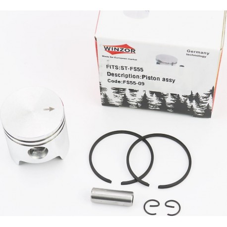 Поршень, к-кт 34мм (палец 8мм) подходит на Штиль FS-38/45/55, мм55, BT45 WINZOR