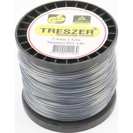 Леска, d-2,4мм 82м "квадрат", двухкомпонентная TRESZER