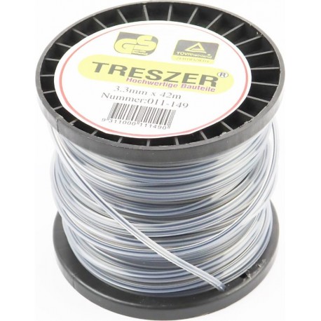 Леска, d-3,3мм 42м "квадрат", двухкомпонентная TRESZER
