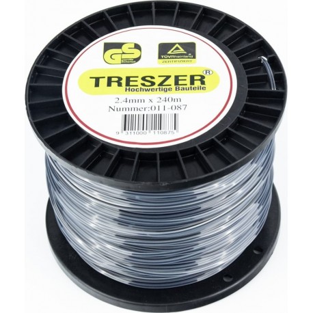 Леска, d-2,4мм 240м "квадрат", двухкомпонентная TRESZER
