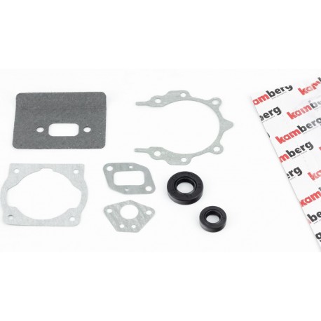Прокладки двигателя 1E40F-1E44F, к-кт 5 деталей + сальники (15x30x7 + 12x22x7), (на блистере) KAMBERG