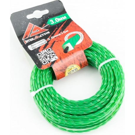 Струна косильна d-3,0мм 15м "квадрат", двокомпонентна (різні кольори) INTERACTIVE