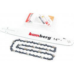 Шина 14"-1,3мм 3/8" 52зв L-42см + цепь 3/8"-1,3мм-52зв. квад. зуб, на блистере KAMBERG