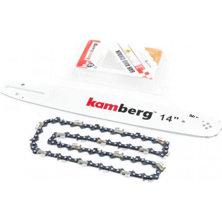 Шина 14"-1,3мм 3/8" 52зв L-42см + цепь 3/8"-1,3мм-52зв. квад. зуб, на блистере KAMBERG