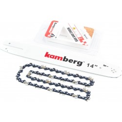 Шина 14"-1,3мм 3/8" 50зв L-39см + ланцюг 3/8"-1,3мм, 50зв. квад. зуб, на блістері KAMBERG