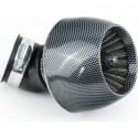 Фильтр воздушный нулевой 42мм 45град. "ТУРБИНА", карбон Китай