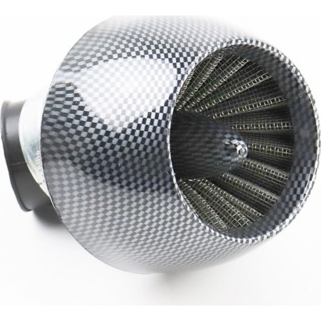 Фильтр воздушный нулевой 28мм 45град. "ТУРБИНА", карбон Китай