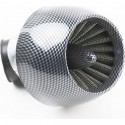Фильтр воздушный нулевой 28мм 45град. "ТУРБИНА", карбон Китай