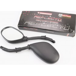 Зеркала к-кт DIO, черные "капли", М8 "длинная ножка в чехле резиновом" Mototech