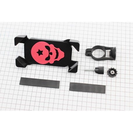 Тримач телефону на кермо з червоним малюнком (мінім. розмір телефону 60x124мм, макс. розмір 80x160мм) Китай