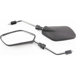 Зеркала к-кт на мотоцикл "призма", чёрный, М8 (на, хром ножке) Китай