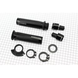 Ручки керма зі вставкою, з заглушками, "МЕТАЛ", чорні BARRACUQA