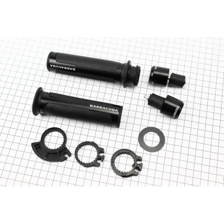 Ручки керма зі вставкою, з заглушками, "МЕТАЛ", чорні BARRACUQA